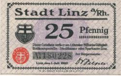Linz - Rheinischer Provinzial-Feuerwehr Verband (25.Verbandstag) - 4.9.1921 - 25 Pfennig 
