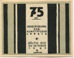 Lübeck - Vereinigung zur Kunstpflege - - 30.10.1921 - 75 Pfennig 