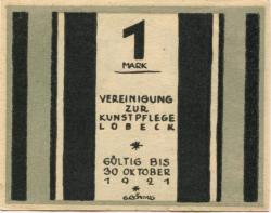 Lübeck - Vereinigung zur Kunstpflege - - 30.10.1921 - 1 Mark 