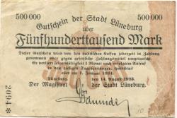 Lüneburg - Stadt - 14.8.1923 - 1.1.1924 - 500000 Mark 