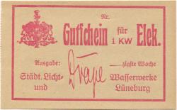 Lüneburg - Städtische Licht- und Wasserwerke - -- - 3 Kilowatt Elektrizität 