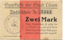 Lünen - Sparkasse der Stadt - - 15.10.1914 - 2 Mark 