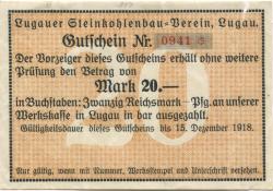 Lugau - Lugauer Steinkohlenbau-Verein - - 15.12.1918 - 20 Mark 