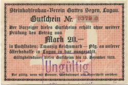Lugau - Lugauer Steinkohlenbau-Verein, Gottes Segen - - 15.12.1918 - 20 Mark 
