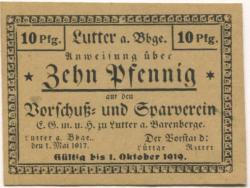 Lutter - Vorschuss- und Sparverein EGmuH - 1.5.1917 - 1.10.1919 - 10 Pfennig 