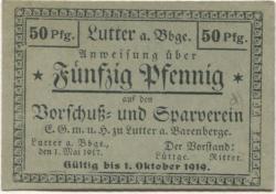 Lutter - Vorschuss- und Sparverein EGmuH - 1.5.1917 - 1.10.1919 - 50 Pfennig 