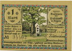Lutzhöft (heute: Grundhof) - Gemeinde - 1.7.1920 - 1 Mark 