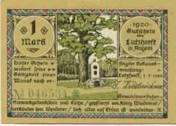 Lutzhöft (heute: Grundhof) - Gemeinde - 1.7.1920 - 1 Mark 