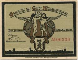 Mainbernheim - Stadt - Dezember 1920 - 31.3.1921 - 50 Pfennig 