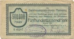 Mamming - Darlehnskassen-Verein GmbH - August 1923 - 500000 Mark 