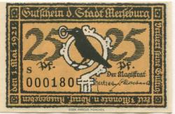 Merseburg - Stadt - 1.5.1921 - 25 Pfennig 