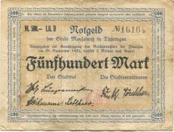 Meuselwitz - Stadt - 29.9.1922 - 500 Mark 