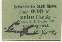 Mewe (heute: PL-Gniew) - Stadt - 1.12.1918 - 10 Pfennig 
