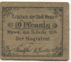 Mewe (heute: PL-Gniew) - Stadt - 14.12.1918 - 10 Pfennig 