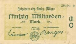 Milspe (heute: Ennepetal) - Amt - 3.11.1923 - 50 Milliarden Mark 