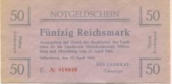 Miltenberg - Kreise Marktheidenfeld, Miltenberg und Obernburg - 15.4.1945 - 50 Mark 