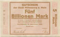 Miltenberg - Stadt - 22.9.1923 - 5 Billionen Mark 