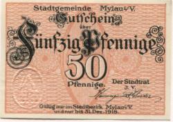 Mylau - Stadt - - 31.12.1918 - 50 Pfennig 