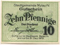 Mylau - Stadt - - 31.12.1919 - 10 Pfennig 