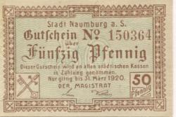Naumburg - Stadt -1917 - 31.3.1920 - 50 Pfennig 