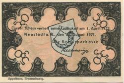 Neustadt - Kreissparkasse - 20.8.1921 - 1.4.1922 - 50 Pfennig 