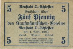 Neustadt (heute: PL-Prudnik) - Kaufmännischer Verein - 1.4.1920 - 5 Pfennig 