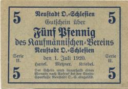 Neustadt (heute: PL-Prudnik) - Kaufmännischer Verein - 1.7.1920 - 5 Pfennig 