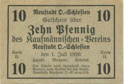 Neustadt (heute: PL-Prudnik) - Kaufmännischer Verein - 1.7.1920 - 10 Pfennig 