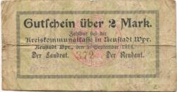 Neustadt (heute: PL-Wejherowo) - Kreiskommunalkasse - 1.9.1914 - 2 Mark 
