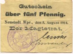 Neustadt (heute: PL-Wejherowo) - Stadt - 5.8.1914 - 5 Pfennig 