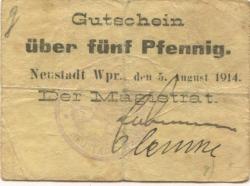 Neustadt (heute: PL-Wejherowo) - Stadt - 5.8.1914 - 5 Pfennig 