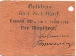 Neustadt (heute: PL-Wejherowo) - Stadt - 5.8.1914 - 3 Mark 