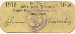 Neustadt (heute: PL-Wejherowo) - Stadt - 20.12.1916 - 10 Pfennig 