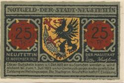 Neustettin (heute: PL-Szczecinek) - Stadt - 15.11.1921 - 1.7.1923 - 25 Pfennig 