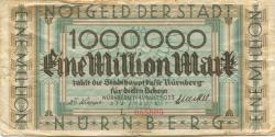 Nürnberg - Stadt - 11.8.1923 - 1 Million Mark 