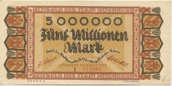 Nürnberg - Stadt - 31.8.1923 - 5 Millionen Mark 