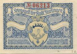 Nürtingen - Stadt - 1.3.1918 - 31.12.1919 - 50 Pfennig 