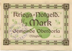 Oberdorla (heute: Vogtei) - Oberdorlaer Spar- und Darlehnskasssen-Verein eGmuH - 1918 - 1/2 Mark 