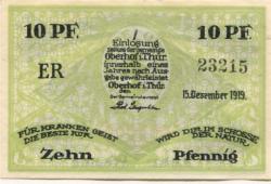Oberhof - Gemeinde - 15.12.1919 - 10 Pfennig 
