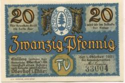 Oberhof - Gemeinde - 1.10.1921 - 20 Pfennig 