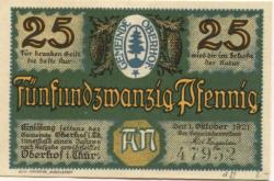 Oberhof - Gemeinde - 1.10.1921 - 25 Pfennig 
