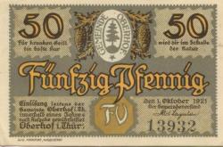 Oberhof - Gemeinde - 1.10.1921 - 50 Pfennig 