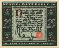 Osterfeld (heute: Oberhausen) - Stadt - 15.12.1921 - 25 Pfennig 