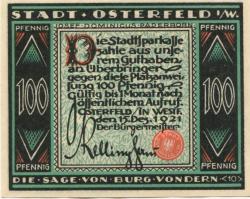 Osterfeld (heute: Oberhausen) - Stadt - 15.12.1921 - 100 Pfennig 