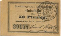 Osterhofen - Stadt - 25.1.1917 - 50 Pfennig 