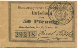 Osterhofen - Stadt - 20.1.1920 - 50 Pfennig 