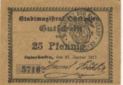 Osterhofen - Stadt - 30.8.1920 - 25 Pfennig 