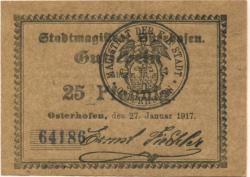 Osterhofen - Stadt - 9.12.1920 - 25 Pfennig 