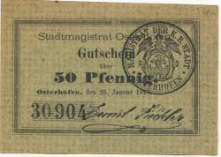 Osterhofen - Stadt - 24.2.1921 - 50 Pfennig 