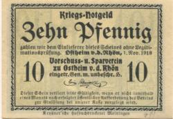 Ostheim - Vorschuss- und Sparverein eGmuH - 1.11.1918 - 10 Pfennig 